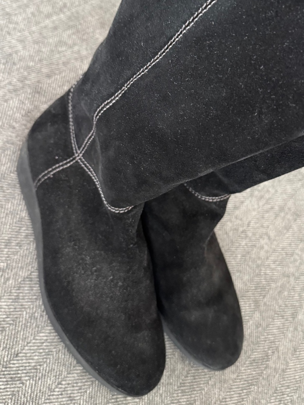 JOHNSTON MURPHY, SUEDE LEATHER BLACK BOOTS